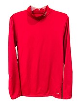 Champion Shirt Adult Medium Red Mock Neck Long Sleeve Menswear, Outdoor, Biking