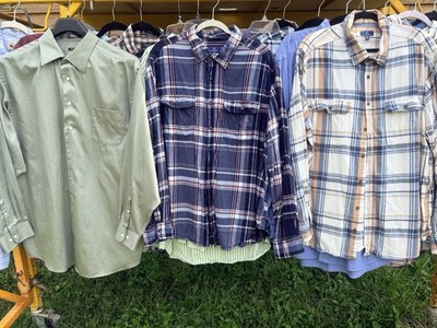 Lot 19 Mens XXL Button Down Shirts Ralph Lauren Chaps Lee Plaid Striped Casual
