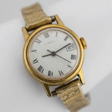Vintage Timex Three-Hand Wind-up Analog Women's Watch Sz. 5 1/2"