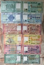 Lebanon - set 6 b 1000 5000 10000 20000 50000 100000 Livres 2014 - 2022 UNC