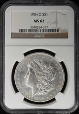 1904-O Morgan Dollar S$1 NGC MS62
