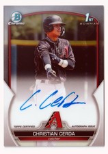 CHRISTIAN CERDA 2023 Bowman Base 1st Chrome Auto Autograph #CPA-CCE