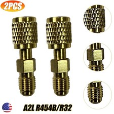 2X HVAC R32 Reverse Thread 1/4”Female 1/4” Male  Adapter For F5/16×M1/4SAE Tanks