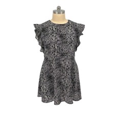 Who What Wear Dress Grey Black Snakeskin Flutter Sleeve XXL