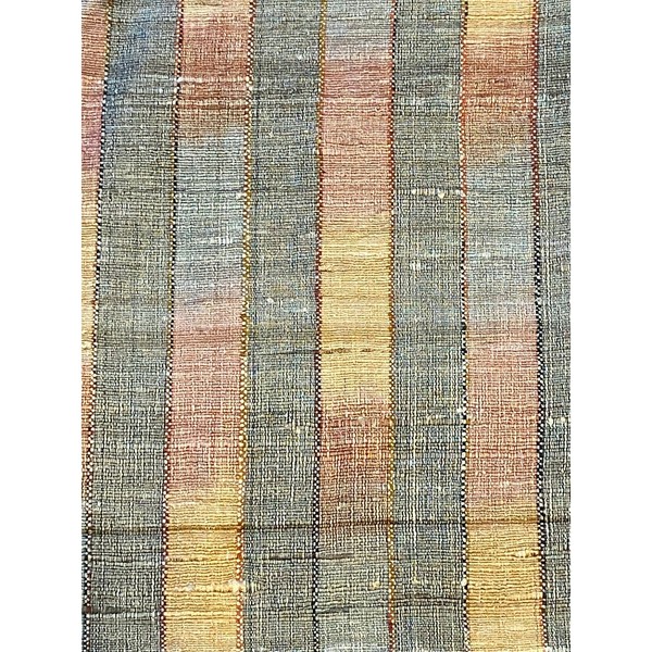 S. M. Hexter raw silk stripe fabric vintage swatch 49” x 52” wide light weight
