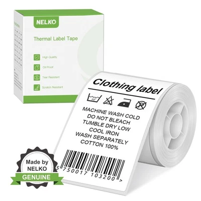 NELKO Thermal Labels for PM220 Label Maker, 2" x 3.15" (50x80mm) Waterproof