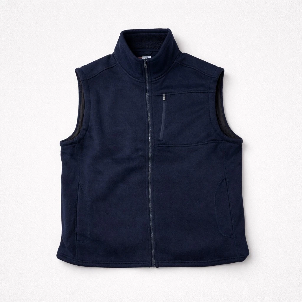 The American Outdoorsman BONDED POLAR Fleece Zip Up Vest XL Indigo Blie NWT $80