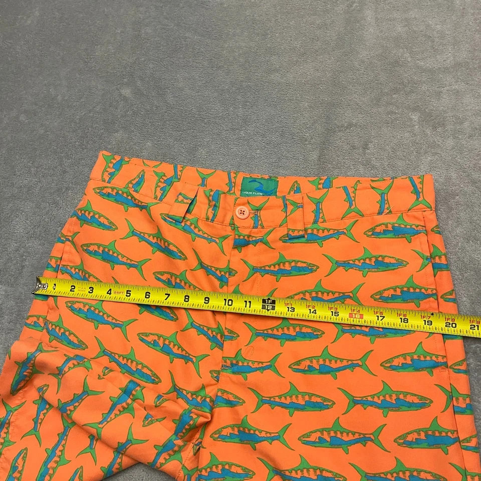Pantalones Cortos Liquid Flow Naranja con Estampado de Peces Talla: 34"W Foto 4 de 4