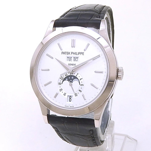 Patek Philippe Annual Calendar 18k White Gold Auto Silver Men's Watch 5396G-011
