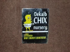 Porcelain Dekalb chix Enamel Metal Sign Plate Size 8x6 Inches