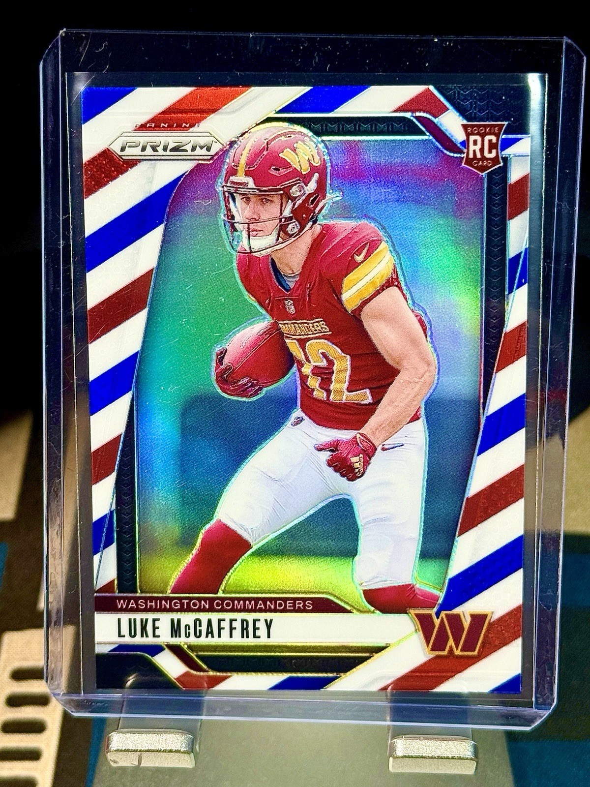 2024 Panini Prizm Rookie Luke McCaffrey #367 Red White Blue Prizm (RC)