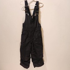 Lands End Squall Grow A Longs Youth Kid Sz 5 Black Bib Overall Ski Snow Pants