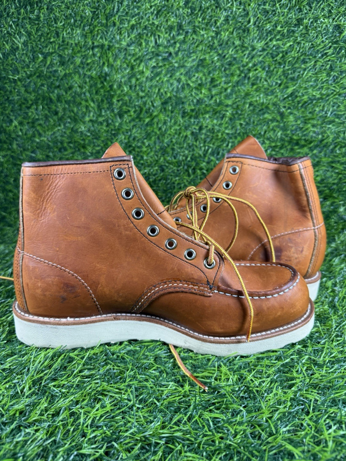 Red Wing Shoes Moc Toe Heritage Boots Men 7.5 D Orange Leather Ankle ...