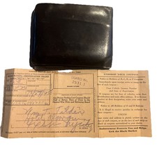 Bill Tilden Personally Owned Leather Wallet and Car Document - Tennis Legend