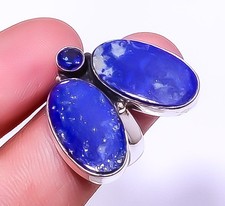 Lapis Lazuli  Blue Sapphire Simulated 925 Sterling Silver Ring Adst. R34 A376