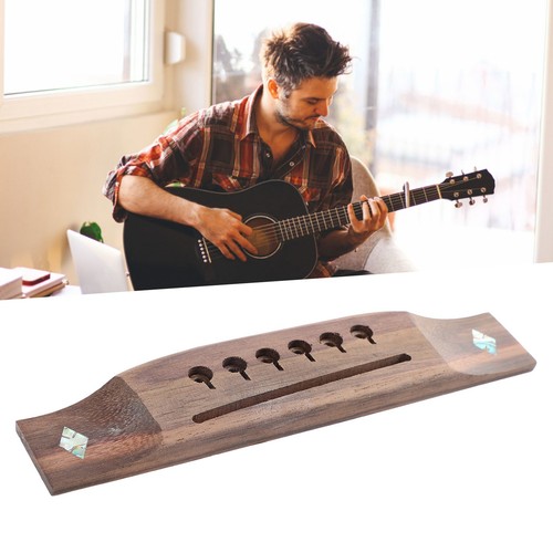 Acoustic Guitar Bridge Rosewood Pre Drilled Precisely Cut Folk Guitar Replac - Bild 7 von 12