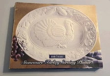 🦃Vintage HomeTrends Stoneware Turkey Serving Platter 18"×14"🦃With Original Box