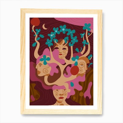 Mystical Tree Spirits Art Print Fra Framed Wall Art Poster Canvas Print Picture