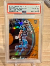 2017 Panini Select #74 Christian McCaffrey Orange Prizm /49 PSA 10