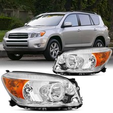 Aresparts Headlights Assembly Set 2006-2008 Toyota RAV4 Chrome Housing