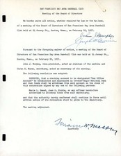 Joe Cronin Johnny Murphy PSA DNA Signed 1957 Contract Autograph