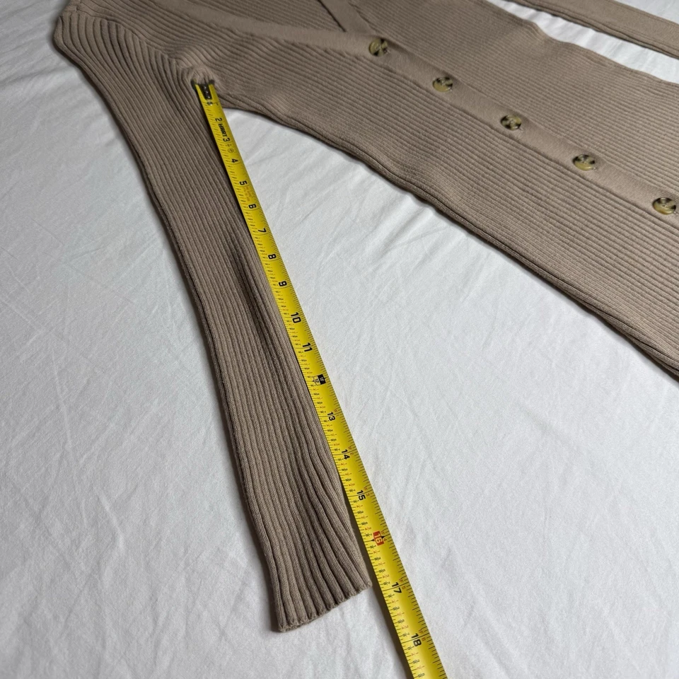 Vestido Forever 21 Marrón Acanalado Tejido Manga Larga Con Botones Preppy Para Mujer Talla S” Foto 4 de 4