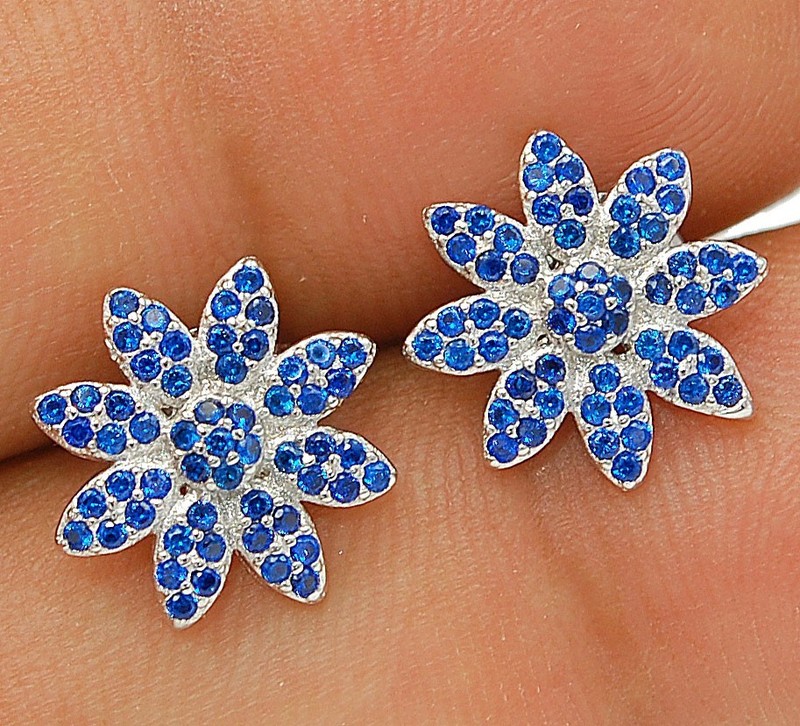 2CT Heat Treated Kyanite 925 Solid Sterling Silver Earrings Jewelry QQ2-1