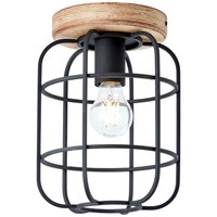 Brilliant Lampe, Gwen Deckenleuchte 1Flg Antik Holz/Schwarz Korund, Metall/Holz,