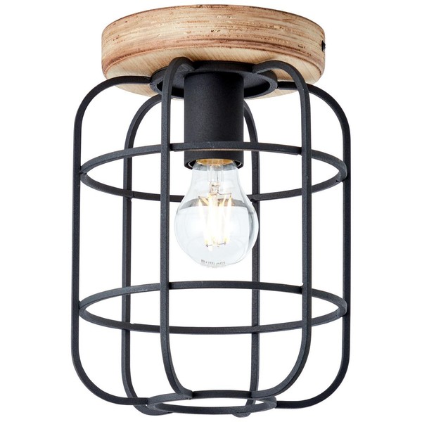 Brilliant Lampe, Gwen Deckenleuchte 1Flg Antik Holz/Schwarz Korund, Metall/Holz,-image