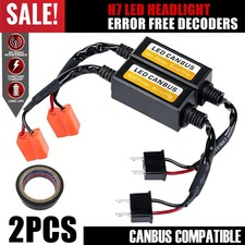 2x H7 LED Headlight Canbus Error Free Warning Resistors Decoder Anti Flicker UK