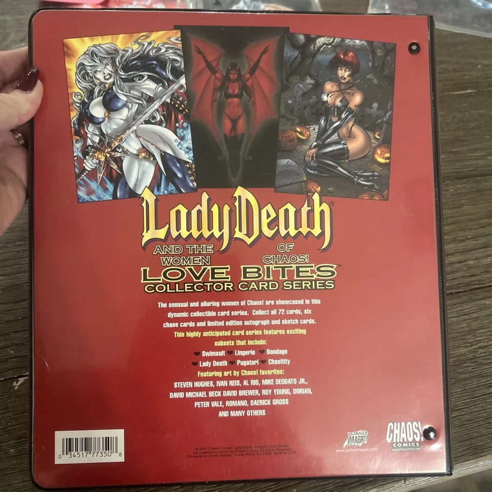 LADY DEATH LOVE BITES ~ Full 72 Card Set in Binder +3 Chase Cards (2001 Chaos!) - Image 3 of 4