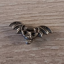 Bat Winged Skull Rivets Studs Silver Biker Punk Leather - Set of 5