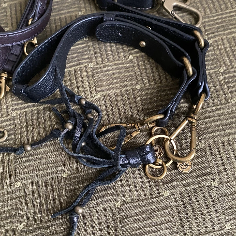 Lot 12 Fossil & The Sak Replacement Crossbody Shoulder Strap Leather Black Brown - Image 2 of 4