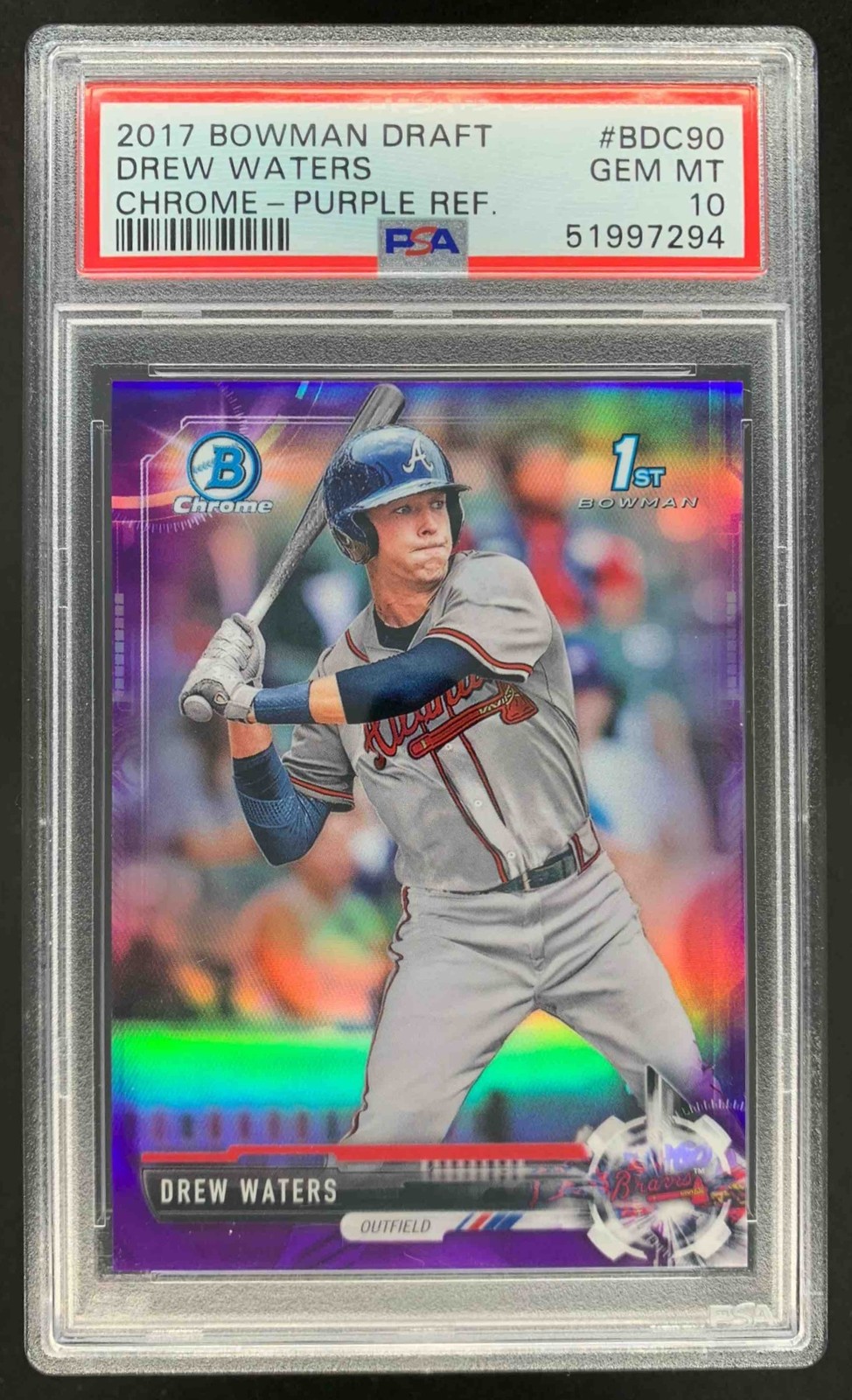 Drew Waters 2017 Bowman Draft Chrome 1st Prospect /250 PSA 10