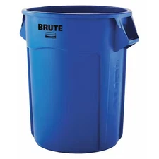 Rubbermaid Commercial 1779732 Brute 55 Gal Round Heavy Duty Plastic Can, Blue,