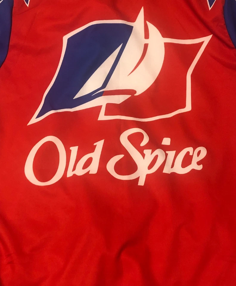 Camisa de corrida Old Spice vermelha tamanho pequeno - Imagem 4 de 4