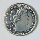 1905 Barber Silver Half Dollar AU Almost Uncirculated Details