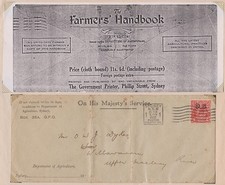 (SF28) 1932 AuAU stralia Env OHMS 2d GVOS back Farmers hand book