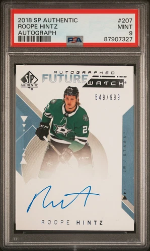 2018 SP Authentic Future Watch RC Auto Roope Hintz #207 PSA 9