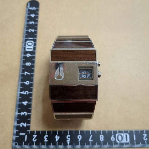 Nixon Direct Time Technology The Rotolog Watch Wood Grain Brown Black Working - Picture 1 of 9