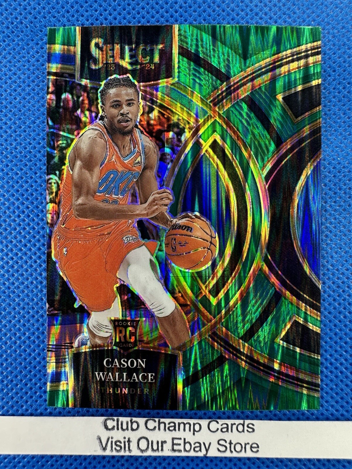 2023-24 #103 Cason Wallace Panini Select Premier Shock Green Prizm Thunder RC