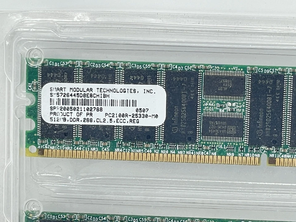 2Smart Modular Technologies SM5726445D8E6CHNBH 512MB Memory RAM PC2100R-25330-M0 - Image 2 of 4