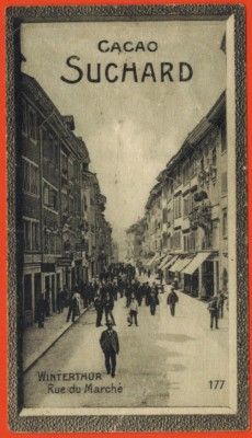 Antique chromo-Winterthur-Market Street (Switzerland)-Chocolate suchard--Ref.D.232