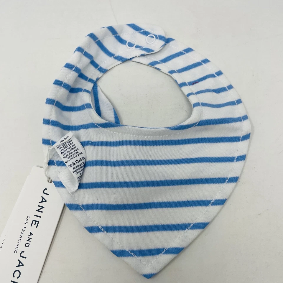 Janie and Jack Bebé Niño Recién Nacido Talla Única Bandana Babero en Blanco/Azul $14 Foto 4 de 4