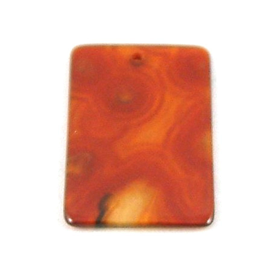 1 x Rectangular Agate Gemstone Pendant Focal Beads for Jewellery Making