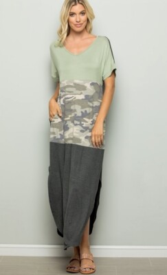 chinese dress ladies Camo Maxi Dress – Shop Besos Boutique main image 1