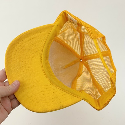 De colección años 80 Country Network Cotham Realty Malla Snapback Camionero Sombrero Gorra Amarillo - Imagen 3 de 7