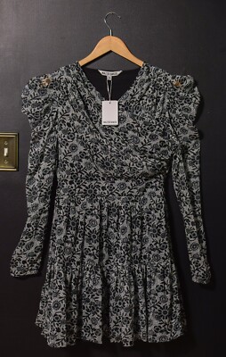 NWT Walter Baker Floral Long Sleeve Dress Black Size 8 Gothic Romance  Coquette | eBay