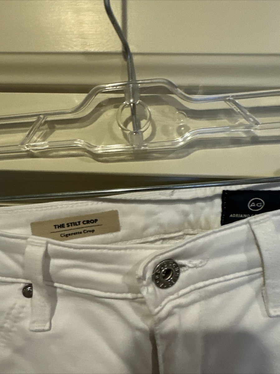 Women's AG White Crop Jeans Size 27 The Stilt Crop Cigarette Crop EUC