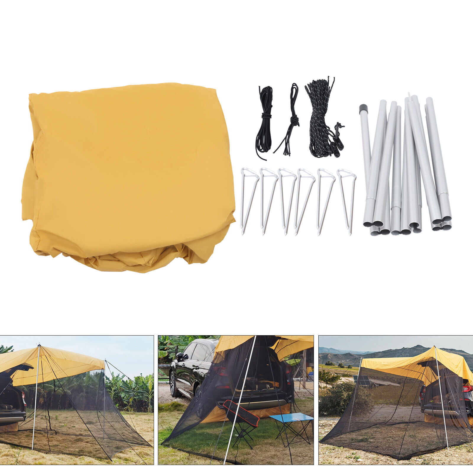 Outdoor Car Canopy Sun Shade SUV Tailgate Awning Tents For Camping Trunk Tent